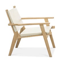 Lavell Cowhide Leather & Teak Wood Armchair